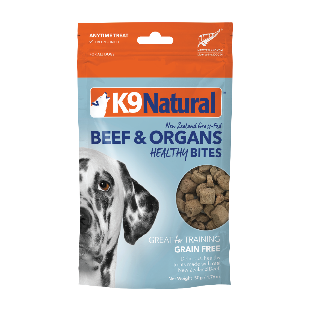 K9 Natural Freeze Dried Beef Healthy Bites Dog Treats 50g