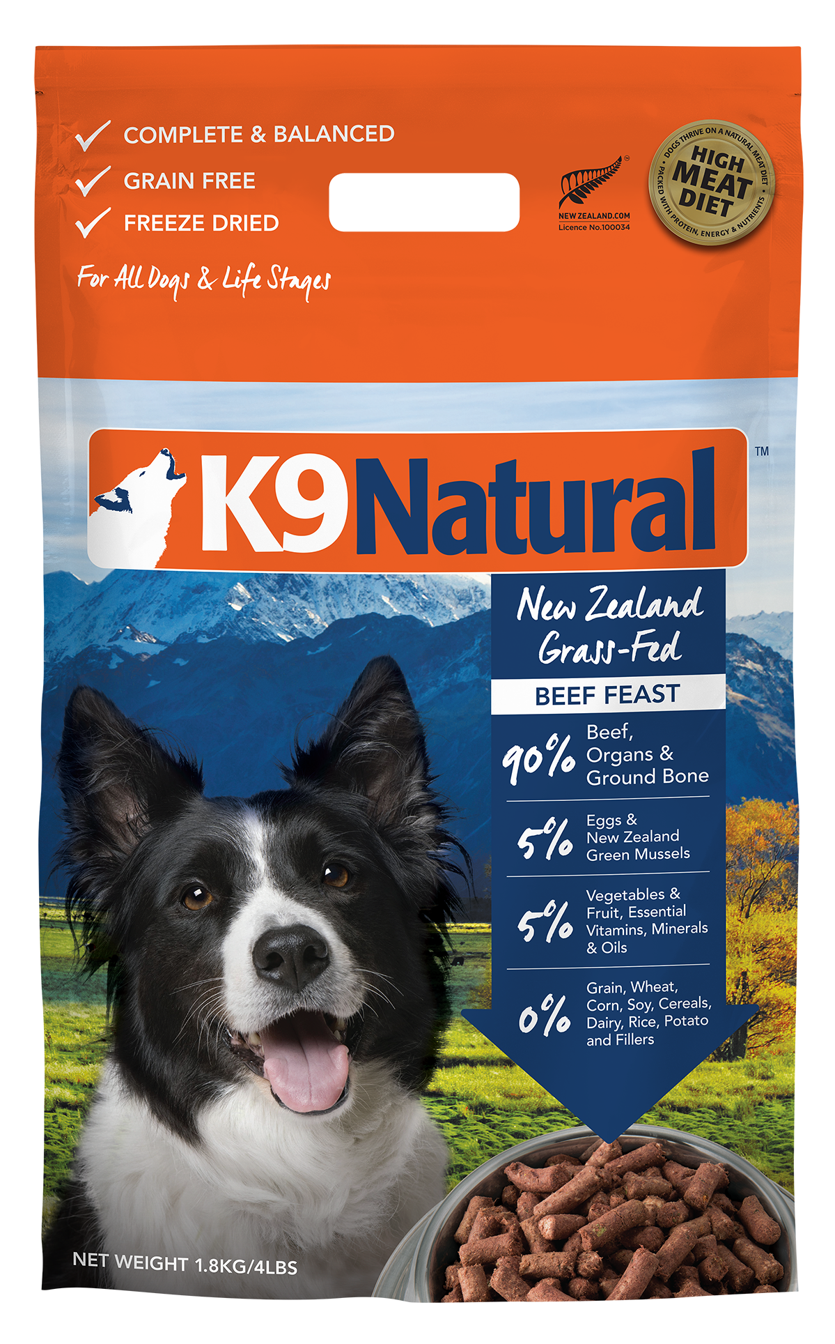 K9 Natural Freeze Dried Beef (1.8kg)