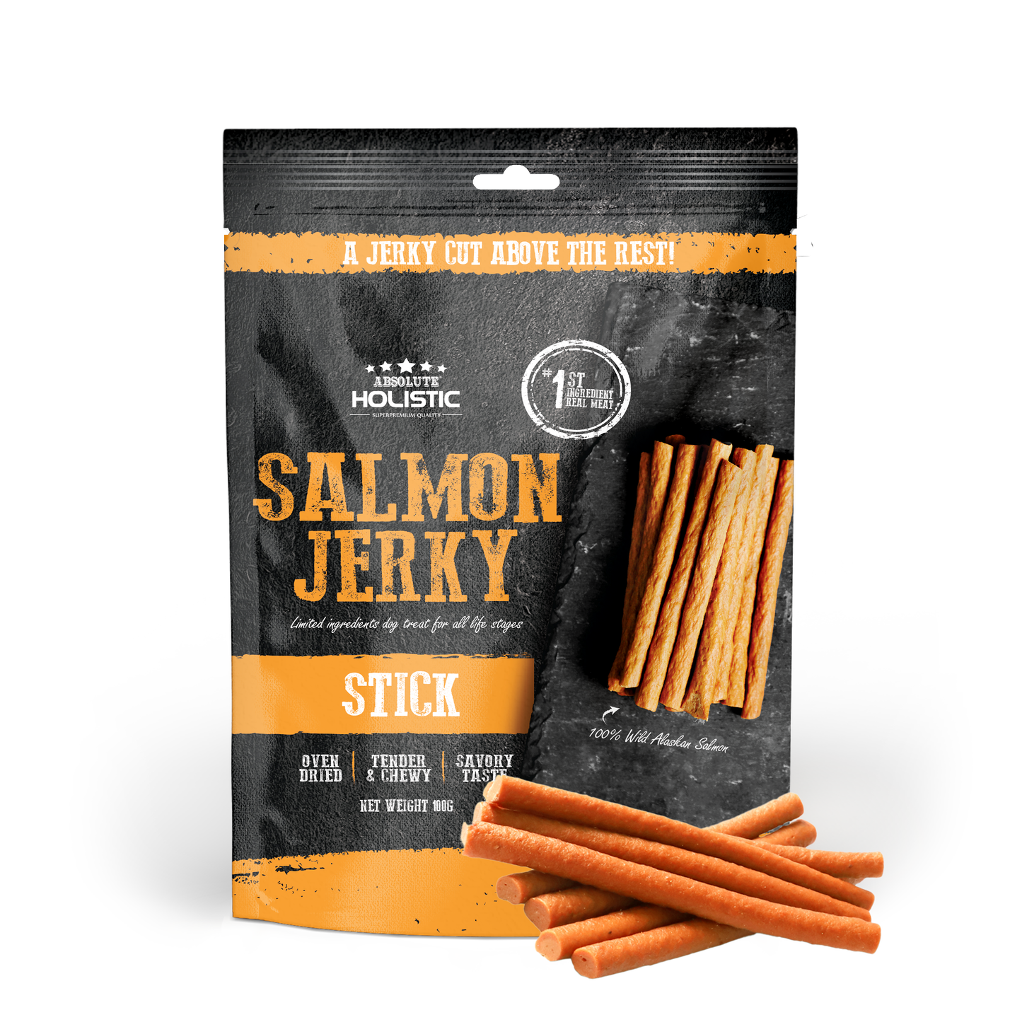 Absolute Holistic Salmon Loin Stick 100g