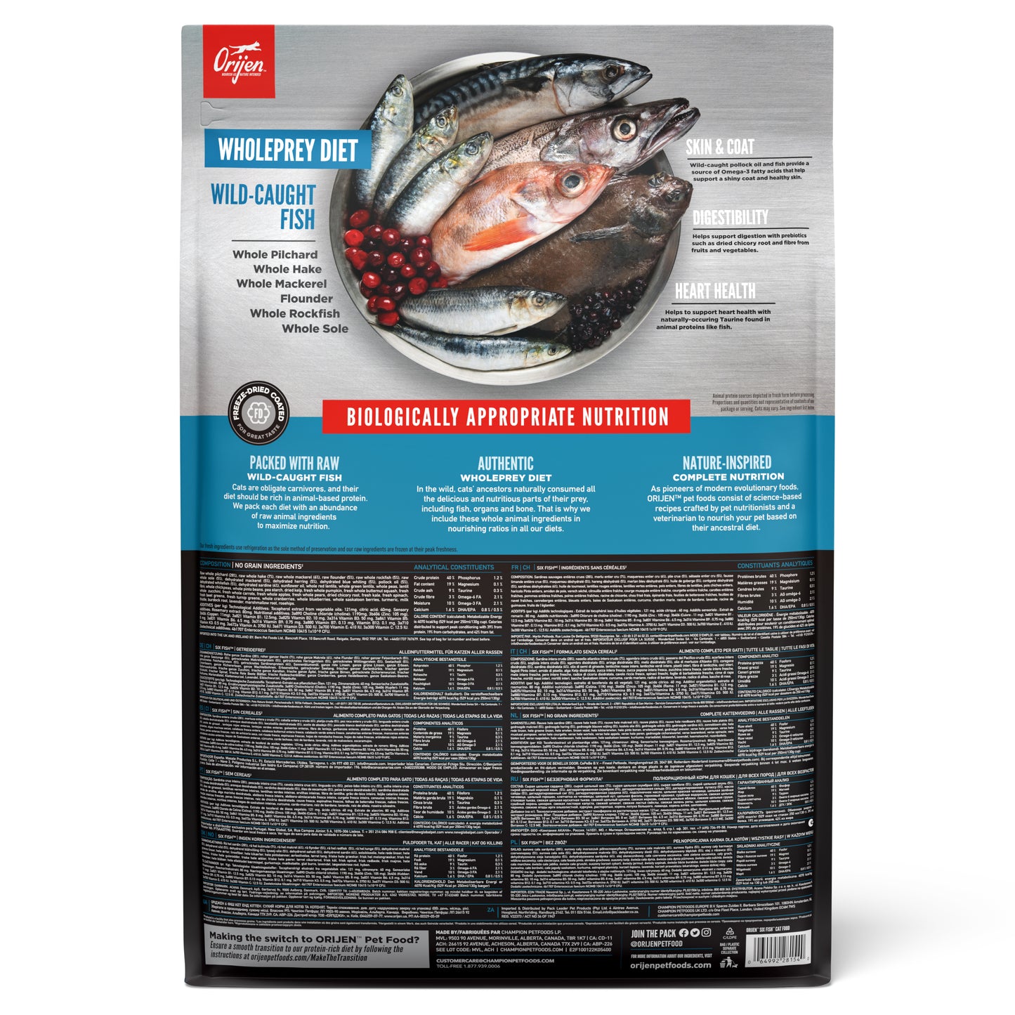 ORIJEN Freeze-Dried Infused Six Fish Cat Recipe