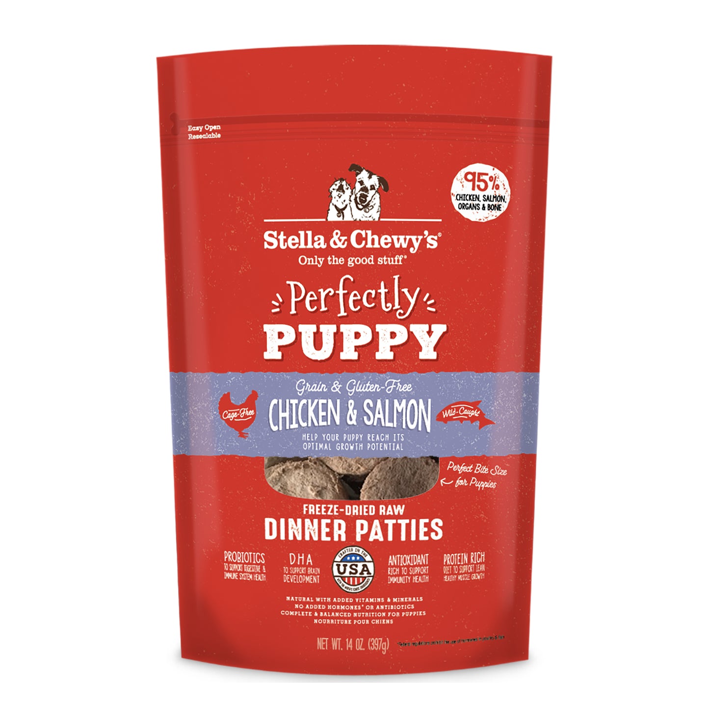 Stella & Chewy's - Perfectly Puppy (Chicken & Salmon) Freeze-Dried Raw Dinner Patties
