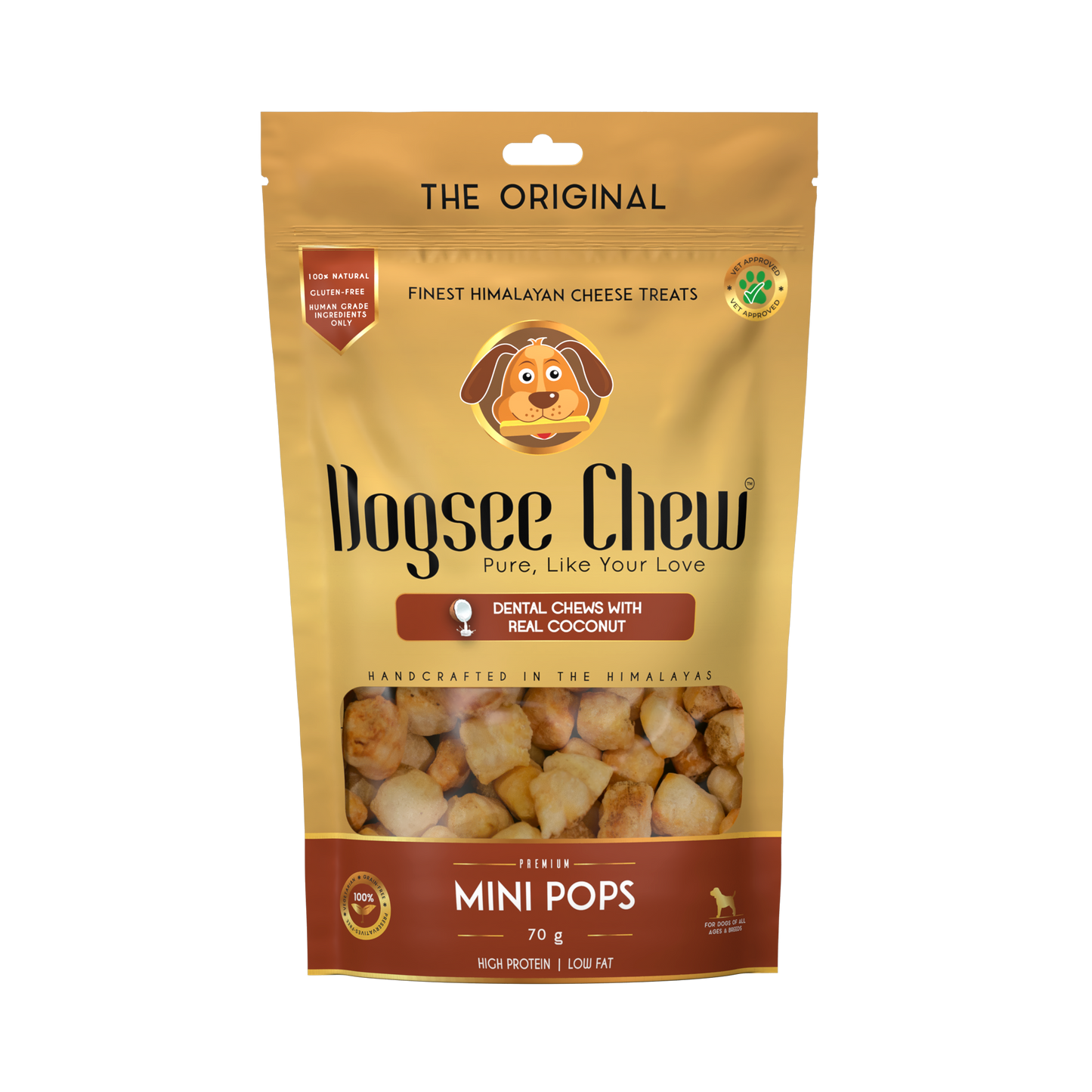 Dogsee Chew Dental Treats - Mini Pops - Coconut (70g)