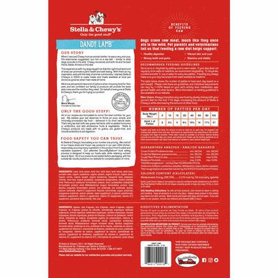 Stella & Chewy's - Dandy Lamb Freeze-Dried Raw Dinner Patties