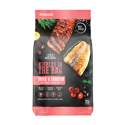 Absolute Holistic Kibbles in the Bag Dry Dog Food (Pork & Codfish)
