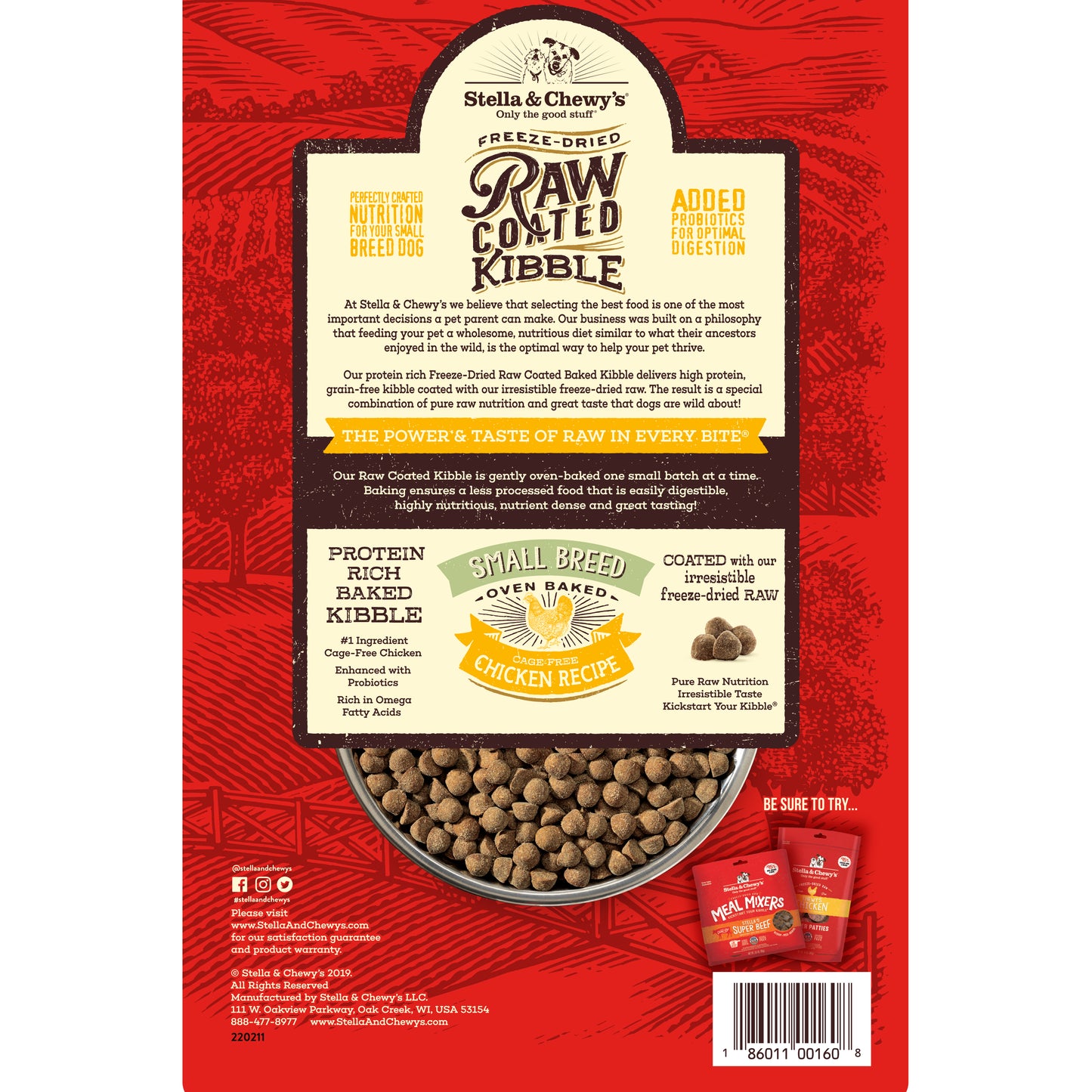 Stella & Chewy Raw Coated Kibble - Small Breed (Chicken)