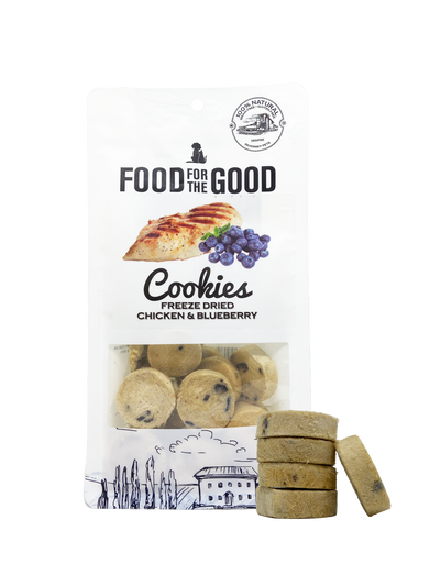 Food For The Good - Freeze Dried Chicken & Blueberry Cookies (70g) - Dog & Cat Treats
