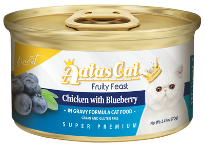Aatas Cat Finest Fruity Feast Chicken w Blueberry in Gravy 70g