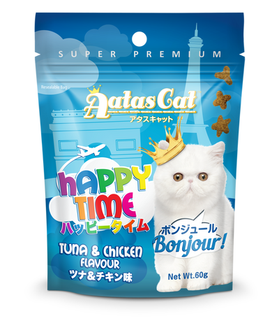 Aatas Cat Happy Time Bonjour - Tuna & Chicken Flavour 60g