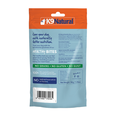K9 Natural Freeze Dried Lamb Healthy Bites Dog Treats 50g