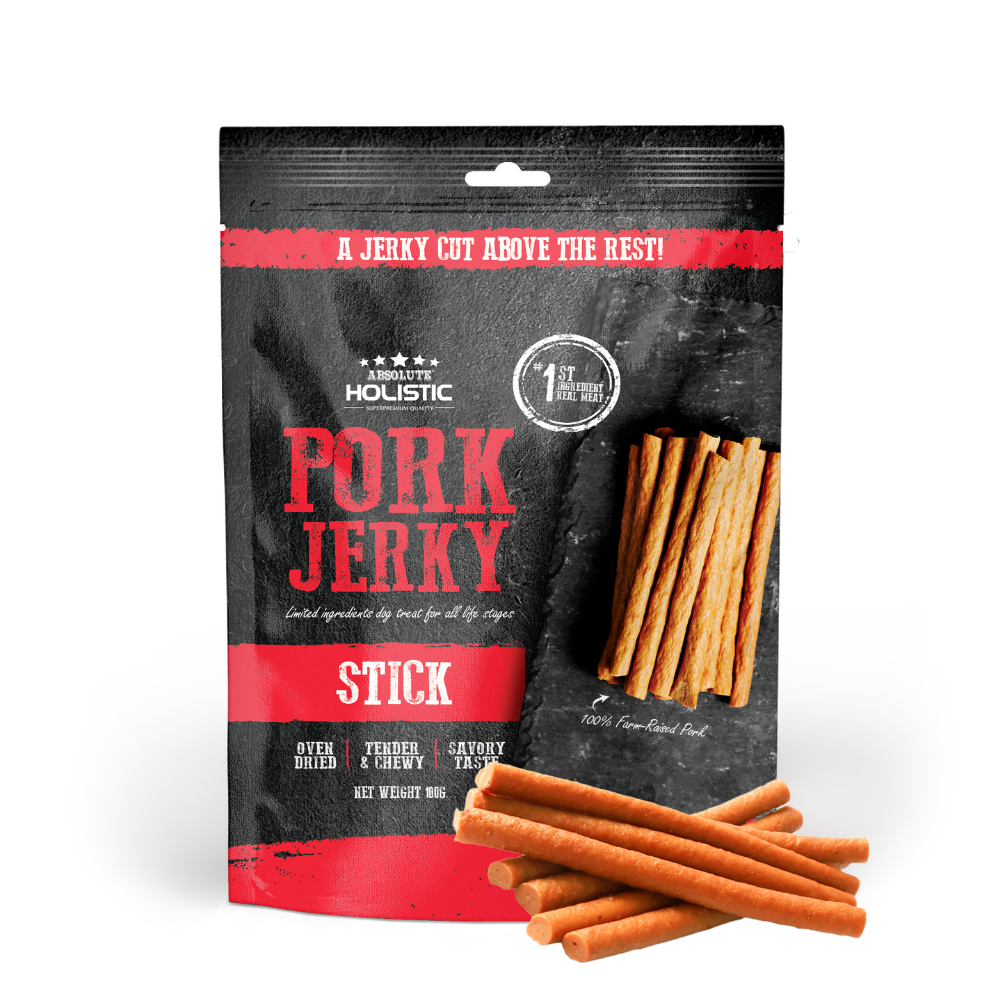 Absolute Holistic Jerky Pork Loin Stick 100g