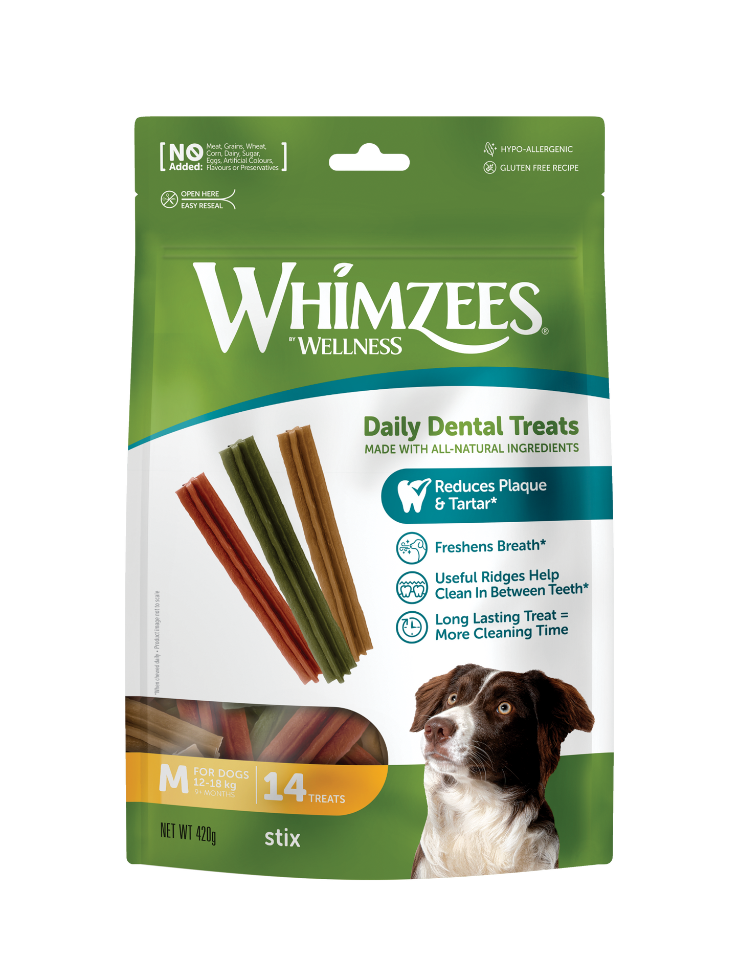 Whimzees Stix M Dental Dog Treats Value Bag (14 pcs)