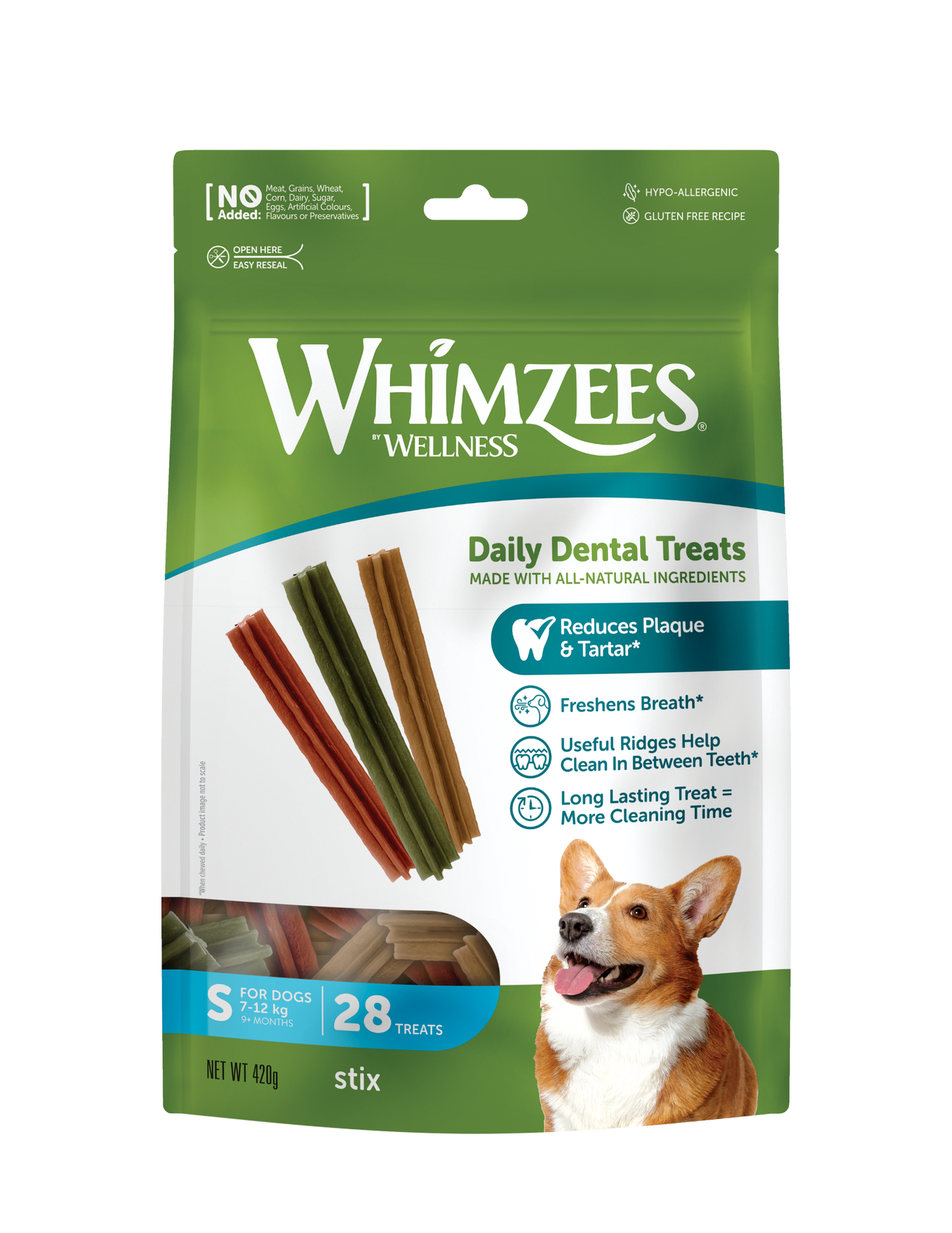 Whimzees Stix S Dental Dog Treats Value Bag (28 pcs)