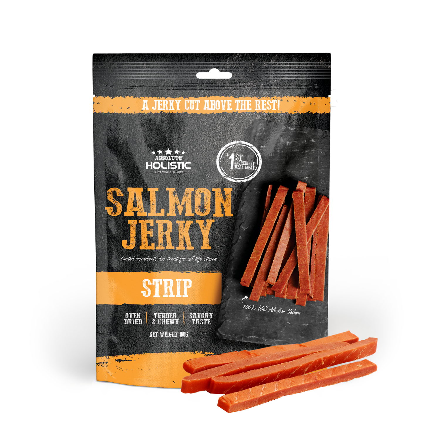 Absolute Holistic Salmon Loin Strip 100g