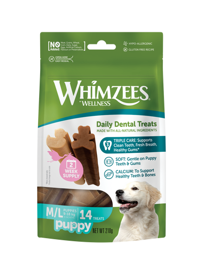 Whimzees Puppy Dental Treats M/L 210g