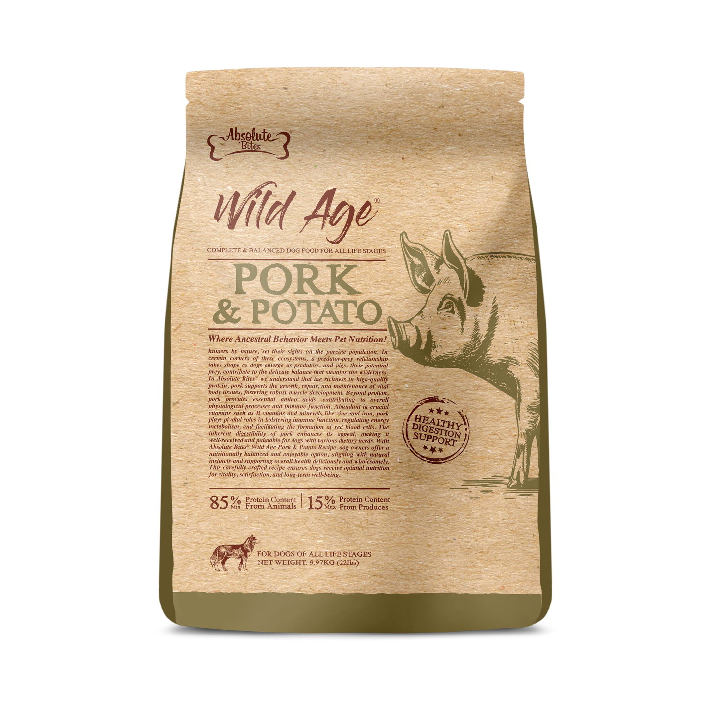 Absolute Bites Wild Age Dry Dog Food - Pork & Potato
