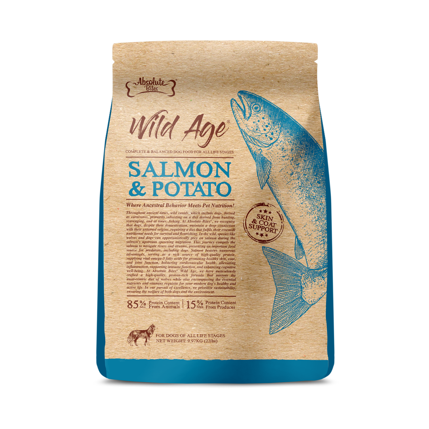 Absolute Bites Wild Age Dry Dog Food - Salmon & Potato
