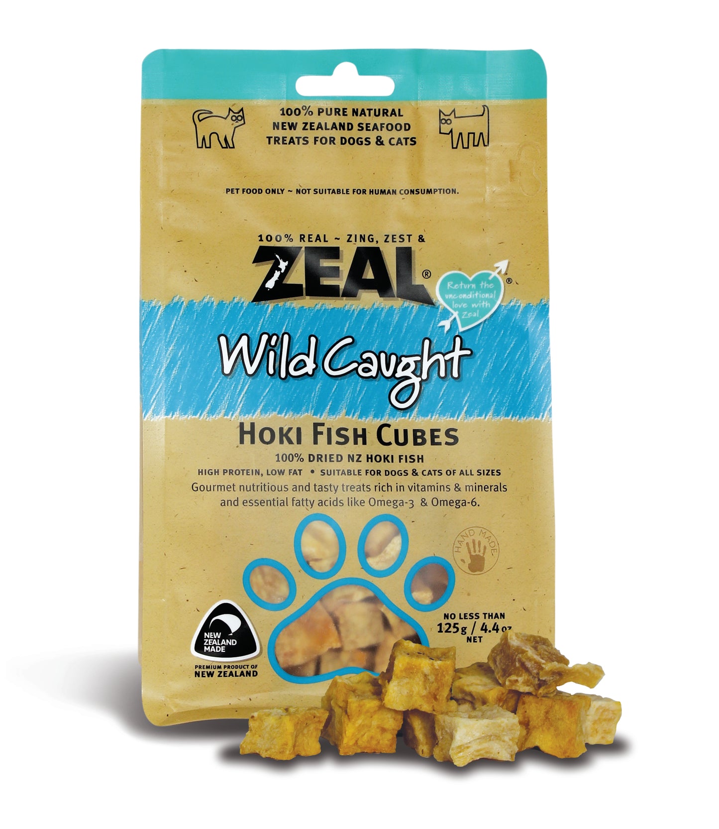 Zeal Hoki Fish Cubes 125g