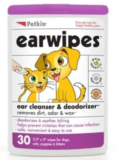 Petkin Ear Wipes for Dogs and Cats