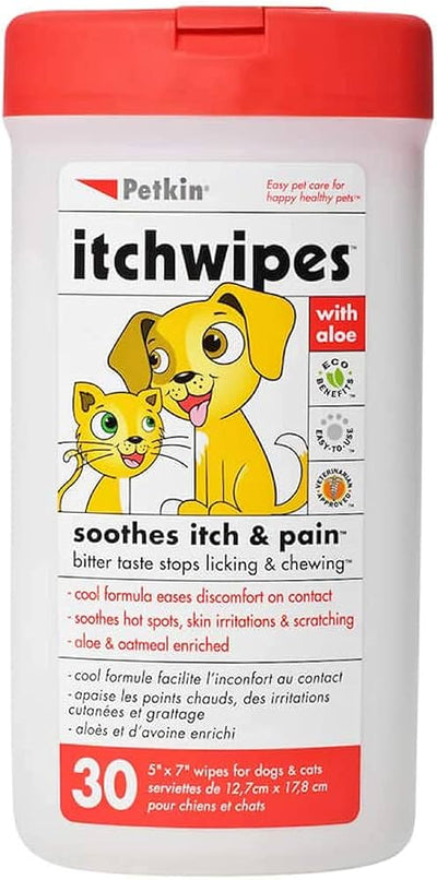 Petkin Itch Wipes for Dogs and Cats
