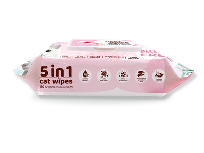 Kit Cat 5 in 1 Cat Wipes 80pcs (Cherry Blossom)