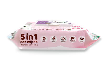 Kit Cat 5 in 1 Cat Wipes 80pcs (Lavender)